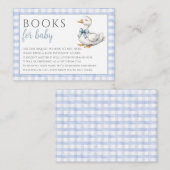 ベビー間抜けグースブルー男の子ベイビーシャワー用の本 エンクロージャーカード (正面/裏面)
