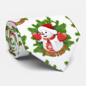 ベビー雪だるまと結晶の雪片オーナメント ネクタイ (ロール)