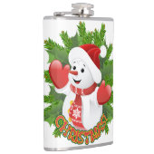 ベビー雪だるまと結晶の雪片オーナメント フラスク (右)