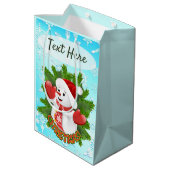 ベビー雪だるまと結晶の雪片オーナメント ミディアムペーパーバッグ (裏面アングル)