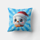 ベビー雪だるまサンタキュートクリスマススノーマンホリデー クッション (裏面)