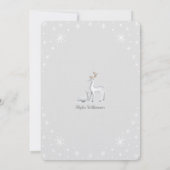 ベビー雪に覆われた冬の鹿の外は寒い 招待状 (裏面)