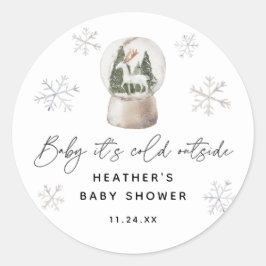 ベビー雪の外が冷たいグローブ赤ちゃんシャワー ラウンドシール