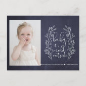 ベビー雪の外は寒い海軍のホワイト写真 ポストカード (正面)