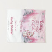 ベビー雪の外は寒い | 女の子の赤ちゃんシャワー タペストリー (正面(横))