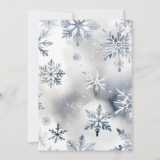 ベビー雪の松の赤ちゃんシャワー外は寒い 招待状 (裏面)