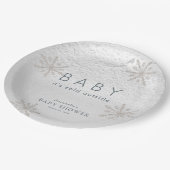 ベビー雪片の外が冷たいベビーシャワー ペーパープレート (アングル)