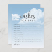 ベビー雲の願い赤ちゃんシャワーアドバイスカード (正面/裏面)