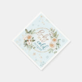 ベビー青い冬のシャワー散水の外が寒い スタンダードカクテルナプキン (角)