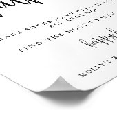 ベビー靴下狩りシャワーゲームミニマル書道 ポスター (角)