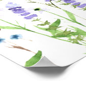 ベビー靴下狩り紫ワイルドフラワーベビーシャワーゲーム ポスター (角)