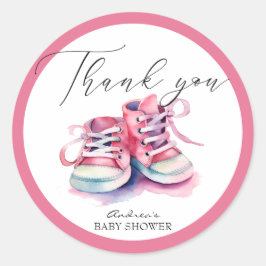 ベビー靴 |ピンクガール赤ちゃんシャワーありがとうございます ラウンドシール
