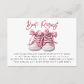 ベビー靴 |ピンクガール赤ちゃんシャワー予約リクエスト エンクロージャーカード (正面)