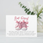 ベビー靴 |ピンクガール赤ちゃんシャワー予約リクエスト エンクロージャーカード (スタンド正面)