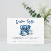 ベビー靴 |ブルーボーイ赤ちゃんシャワーおむつラッフル エンクロージャーカード (スタンド正面)