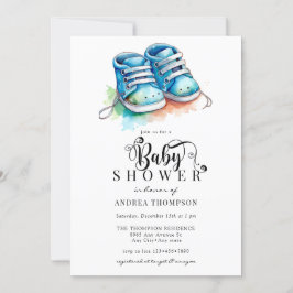 ベビー靴 | Blue Boy Baby Shower 招待状