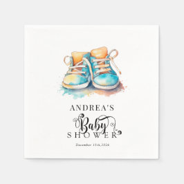 ベビー靴 | Blue Boy Baby Shower Napkins スタンダードカクテルナプキン