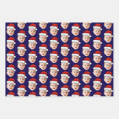 ベビー顔おもしろいカスタムフォトサンタハットクリスマス ラッピングペーパーシート (正面3)