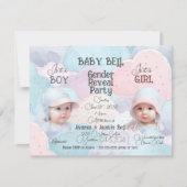 ベビー顔性別の表示招待状 招待状 (正面)