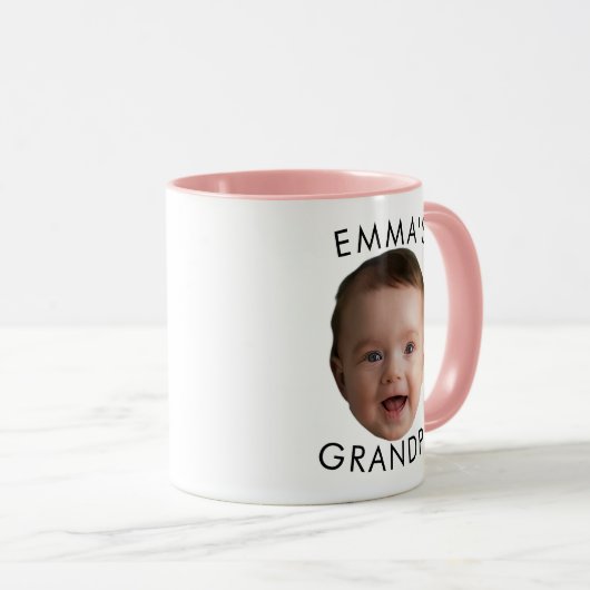 ベビー顔、マグカップと子供の写真、家族のためのギフト マグカップ (正面右)