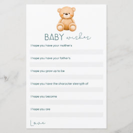 ベビー願い | Teddy Bear男の赤ちゃんシャワーゲーム