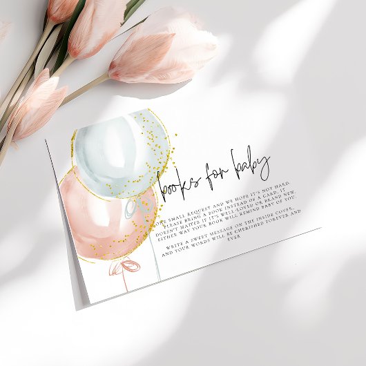 ベビー風船ジェンダーが赤ちゃんのシャワーを明らかにする本 エンクロージャーカード