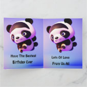 ベビー飛んでいるパンダ、ジャンボ誕生日カード カード (内部)
