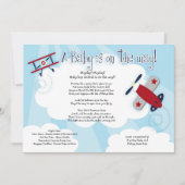 ベビー飛行機飛行機5x7赤ちゃんシャワー招待状 招待状 (正面)