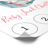 ベビー食の挑戦サイン象の赤ちゃんシャワー ポスター (角)