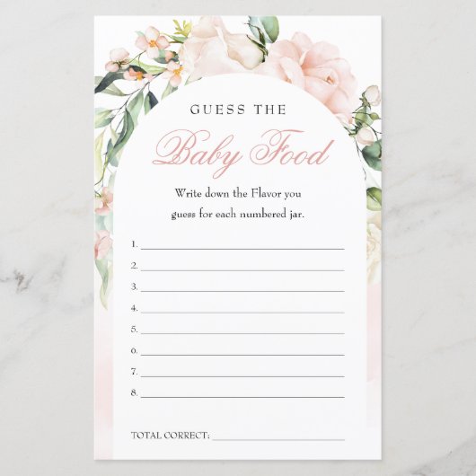 ベビー食の赤ちゃんシャワーゲームを推測 (正面)