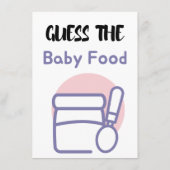 ベビー食の赤ちゃんシャワーゲームを推測 エンクロージャーカード (裏面)