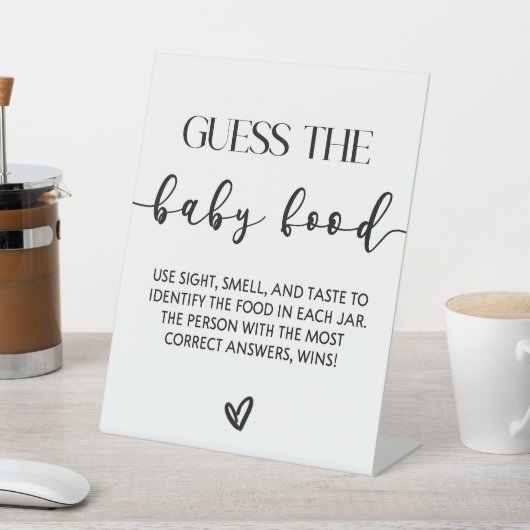 ベビー食の赤ちゃんシャワーゲームを推測 台座サイン (インサイチュ)