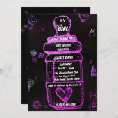 ベビー食べ物を与えボトルベビシャワー招待状 招待状 (正面/裏面)