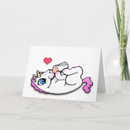 ベビー食べ物を与えユニコーンの時間 – ピンク – カード