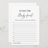 ベビー食べ物ベビーシャワーゲームカードを推測する 招待状 (正面/裏面)