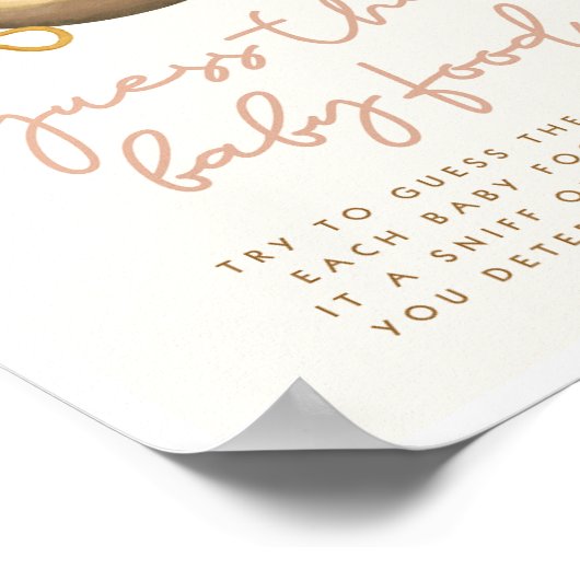 ベビー食べ物ボホ赤ちゃんシャワーゲームのサインを推測 ポスター (角)