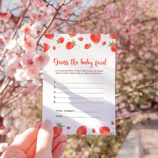 ベビー食品ゲームを推測するベリー甘い赤ちゃんシャワー 招待状