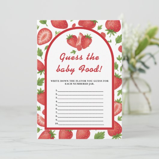 ベビー食品ストロベリースイートゲームを推測 招待状 (スタンド正面)
