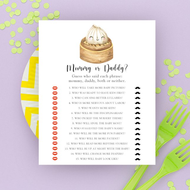 ベビー餃子ママまたはパパ赤ちゃんシャワーゲーム (クリエイターアップロード済み)