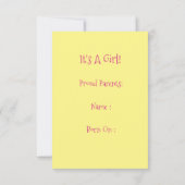 ベビー馬の妖精、春誕生の発表カード ノートカード (裏面)