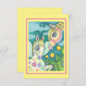 ベビー馬の妖精、春誕生の発表カード ノートカード (正面/裏面)