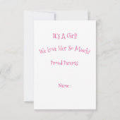 ベビー馬妖精、誕生養子案内カード ノートカード (裏面)