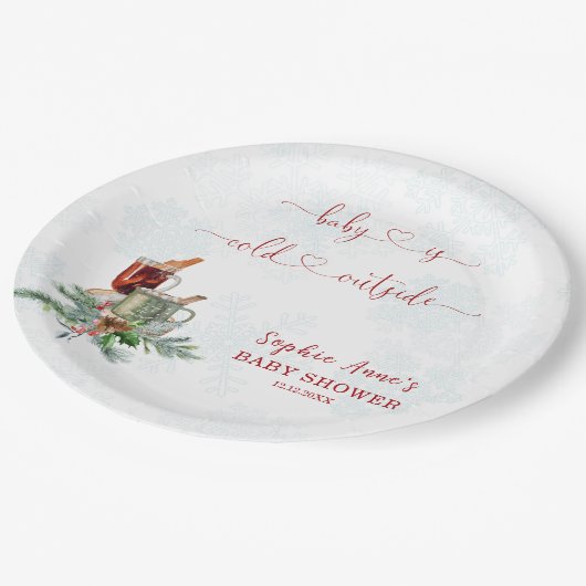 ベビー魅力的は赤ちゃんシャワー外で冷たい ペーパープレート (アングル)