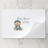 ベビー魅力的シャワーランチョンマットティアウェイ紙パッド ペーパーパッド (折り畳み)