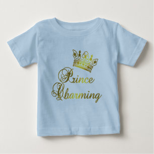 ベビー魅力的又は成人の金ゴールドTシャツの王子 ベビーTシャツ