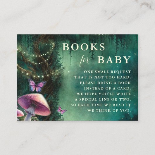 ベビー魅惑の森ピンクマッシュルームの本 エンクロージャーカード (正面)