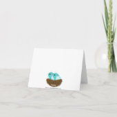 ベビー鳥の巣ツインツインサンキューノートカード サンキューカード (裏面)