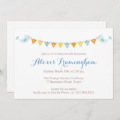 ベビー鳥バンティングベビーシャワー招待状 招待状 (正面/裏面)