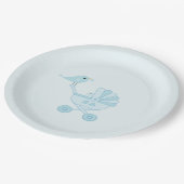 ベビー鳥ベビー台車赤ちゃんシャワーパーティー ペーパープレート (アングル)