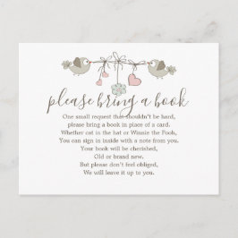 ベビー鳥赤ちゃんシャワーブック挿入リクエストカード インビテーションポストカード